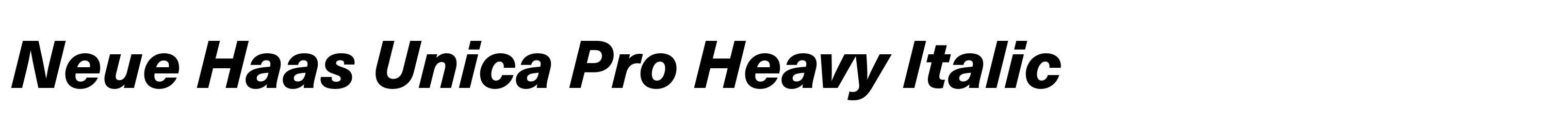 Neue Haas Unica Pro Heavy Italic